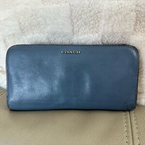 Coach stone blue long wallet GUC